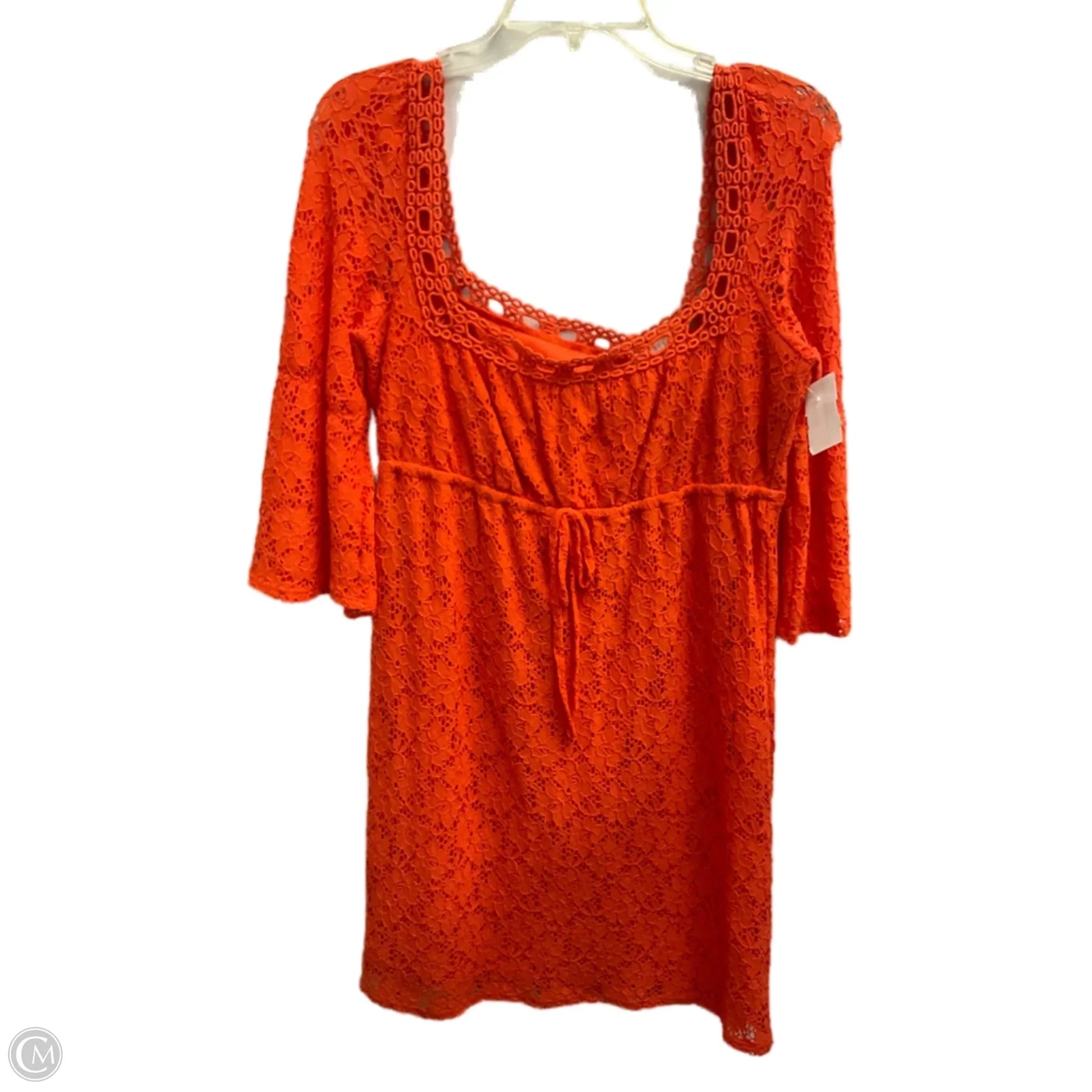 laundry orange dress Laundrybyssegal Laundry By Shelli Segal Womens Orange Sleeveless Beaded Chiffon Halter Dress 4, Women's