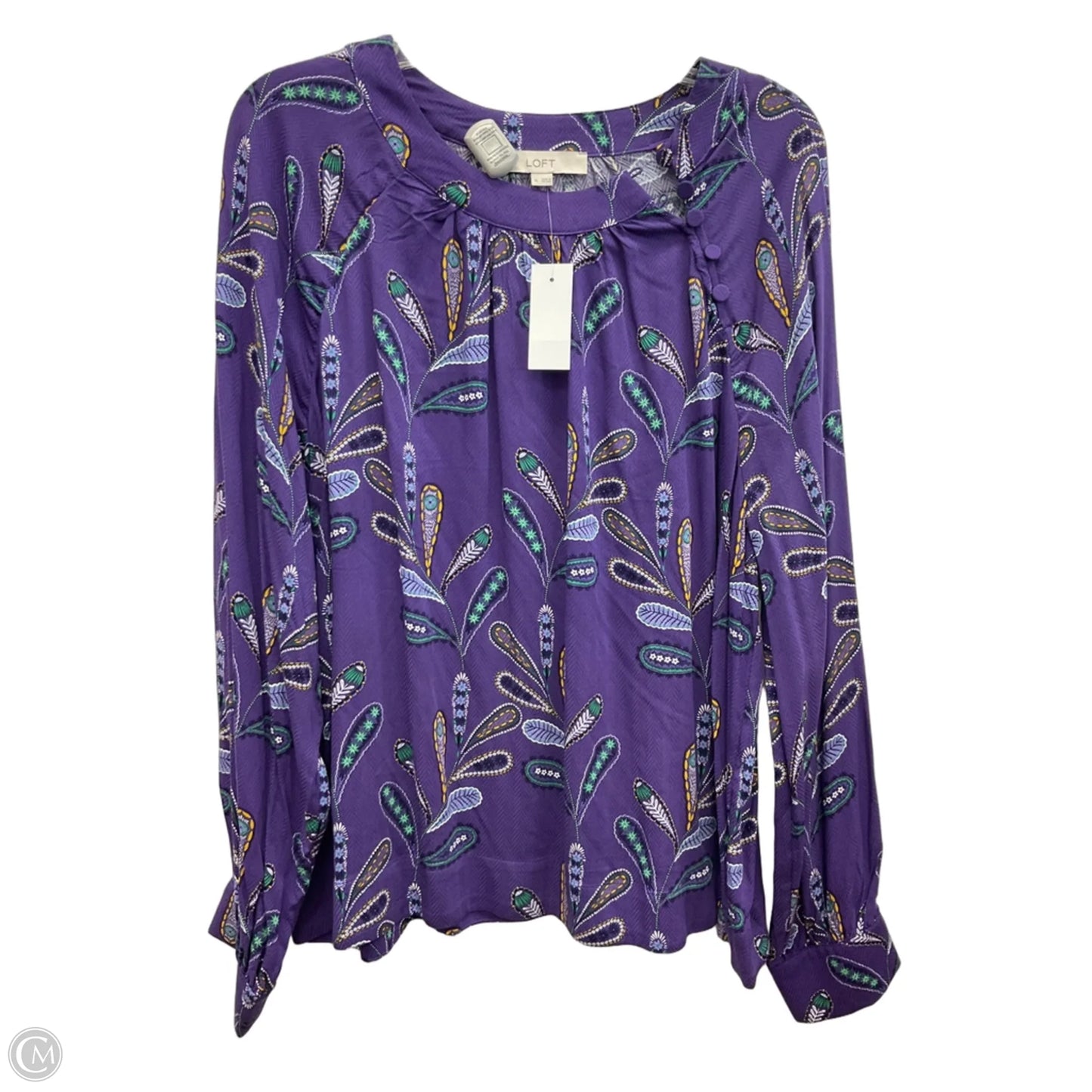 Top Long Sleeve By Loft In Purple, Size: Xl