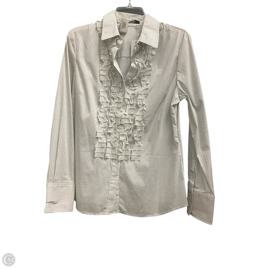 Blouse Long Sleeve By Tahari By Arthur Levine In Striped Pattern, Size: L