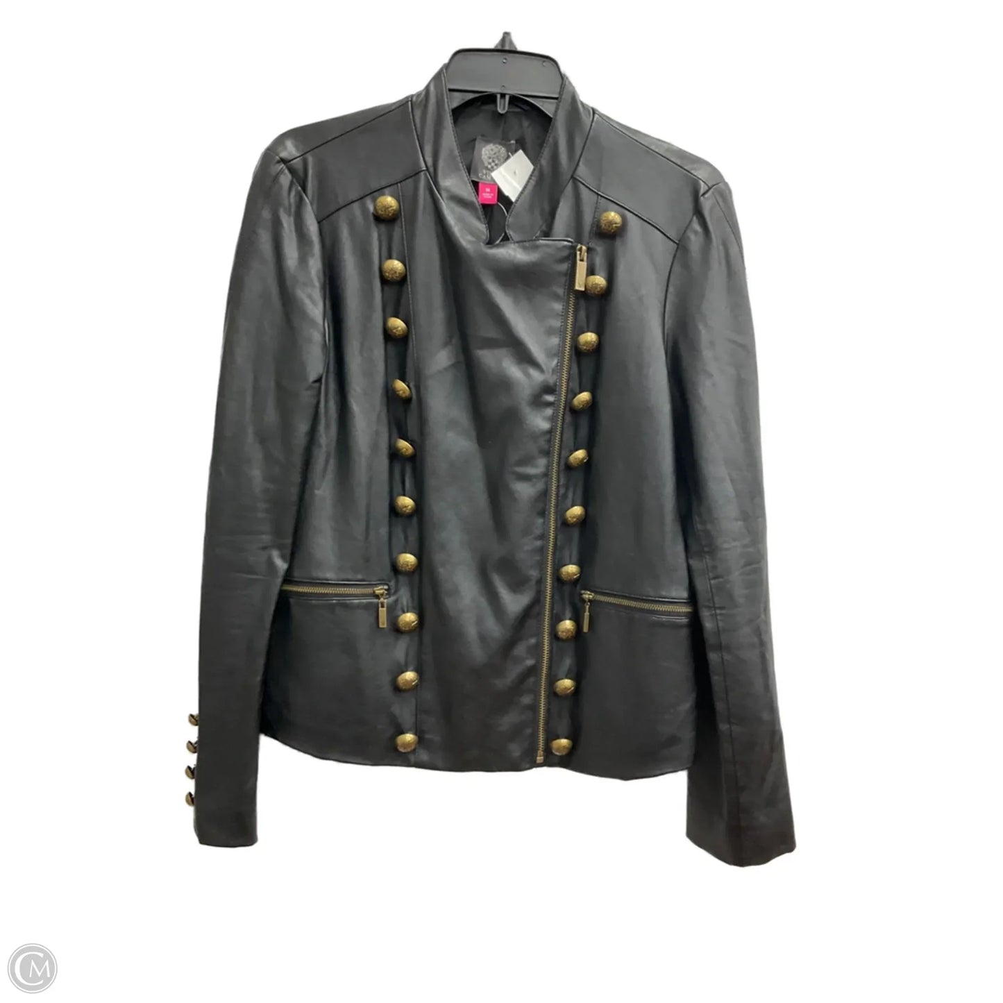 Jacket Leather By Vince Camuto In Black, Size: M