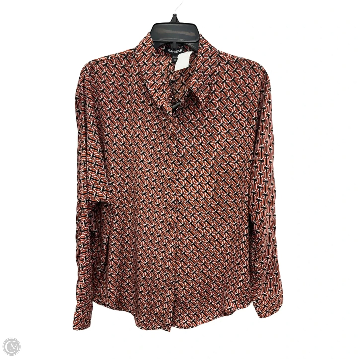 Blouse Long Sleeve By Express In Orange, Size: M