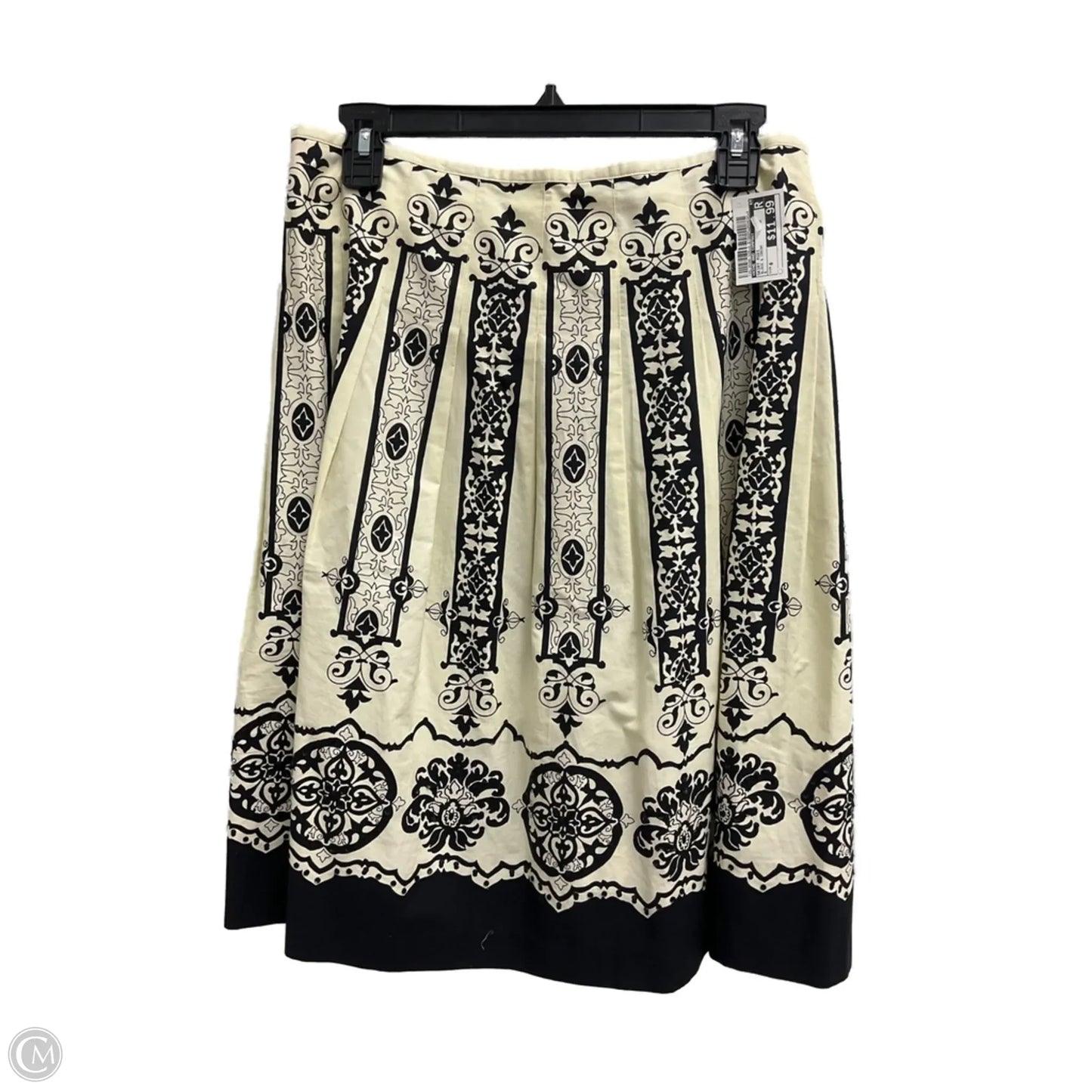 Skirt Midi By Nine And Company In Black & Cream, Size: 8