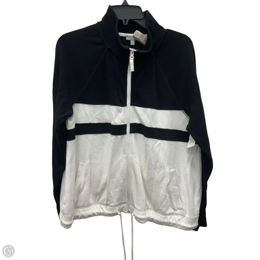 Athletic Jacket By Talbots In Black & White, Size: L