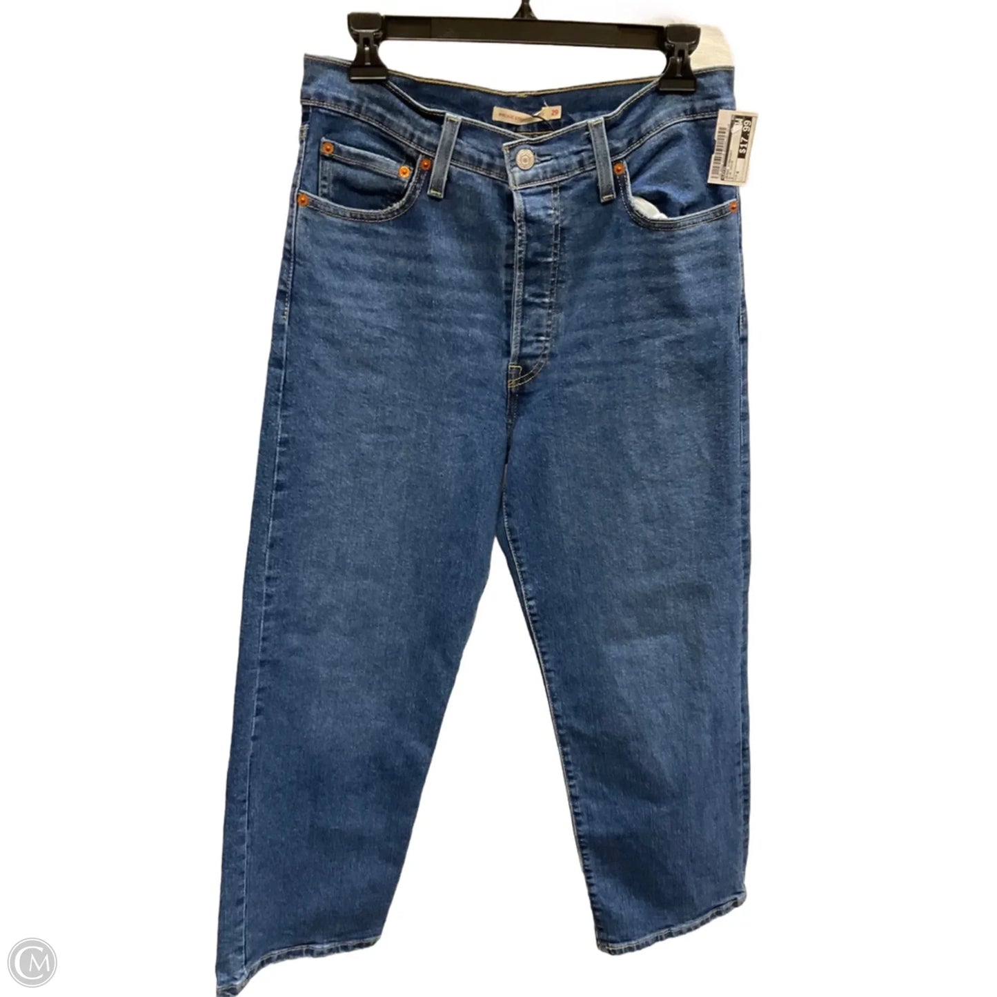 Jeans Straight By Levis In Blue Denim, Size: 8