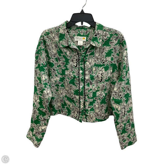 Blouse Long Sleeve By C And C In Green, Size: L
