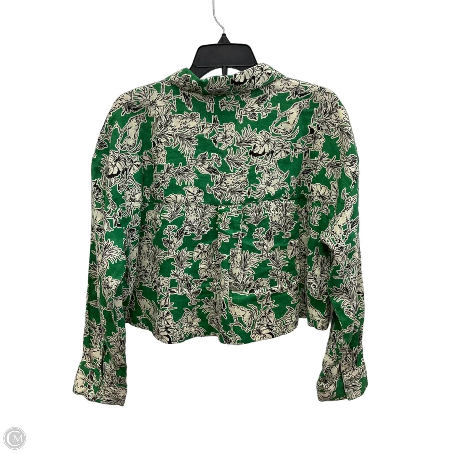 Blouse Long Sleeve By C And C In Green, Size: L