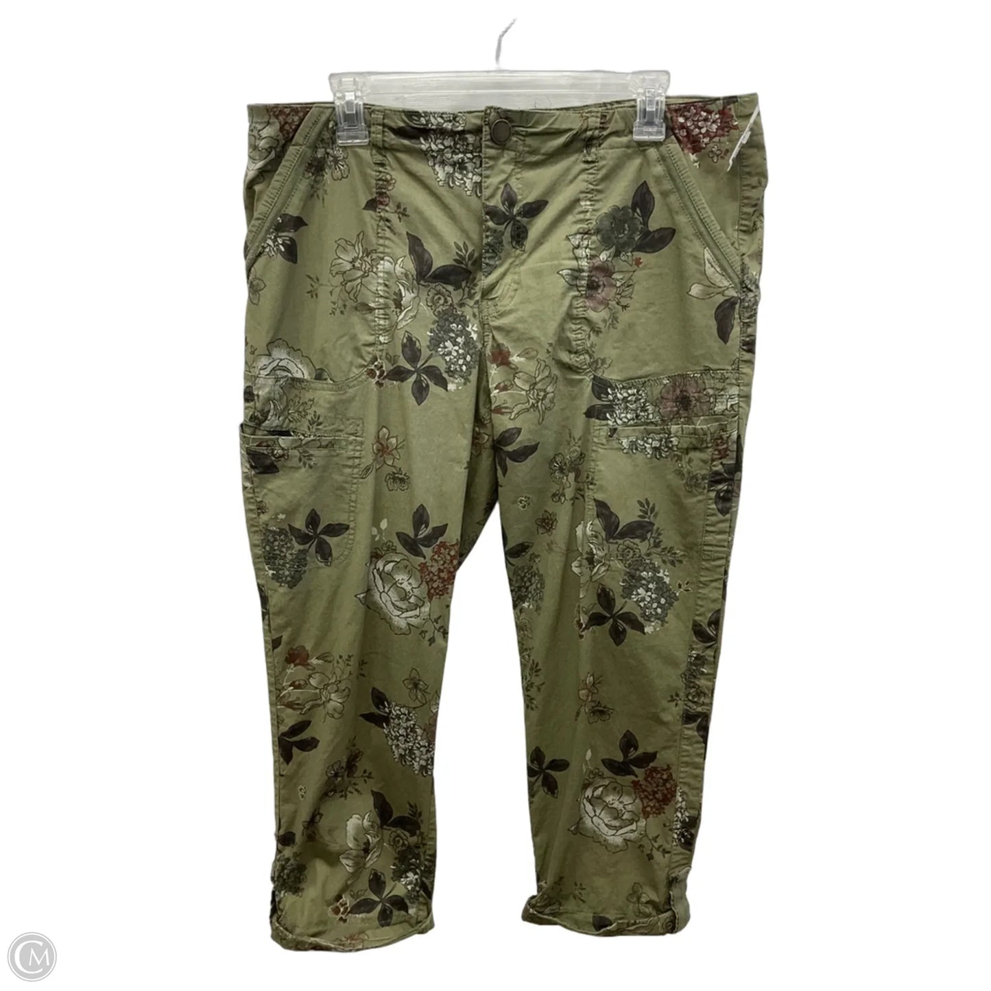 Pants Cropped By Democracy In Floral Print, Size: 14