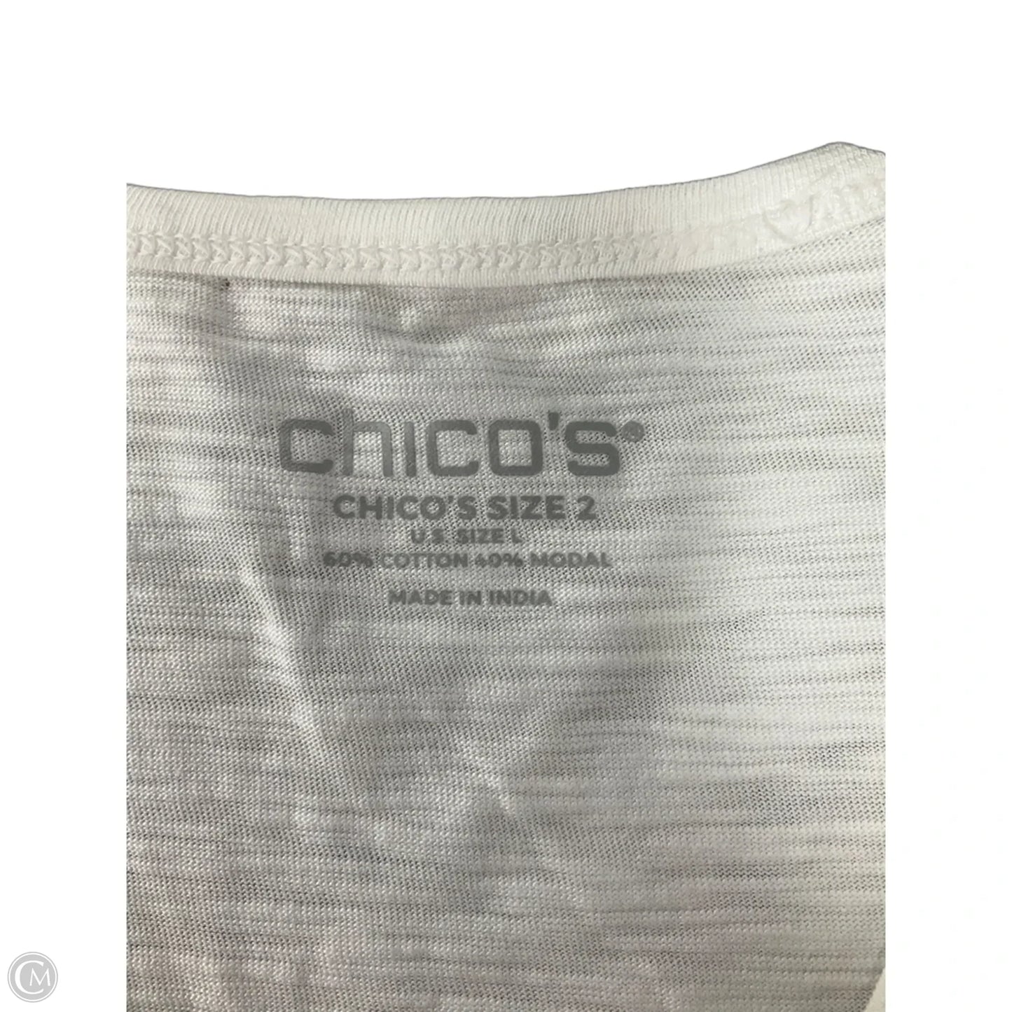 Top Short Sleeve Basic By Chicos In White, Size: L