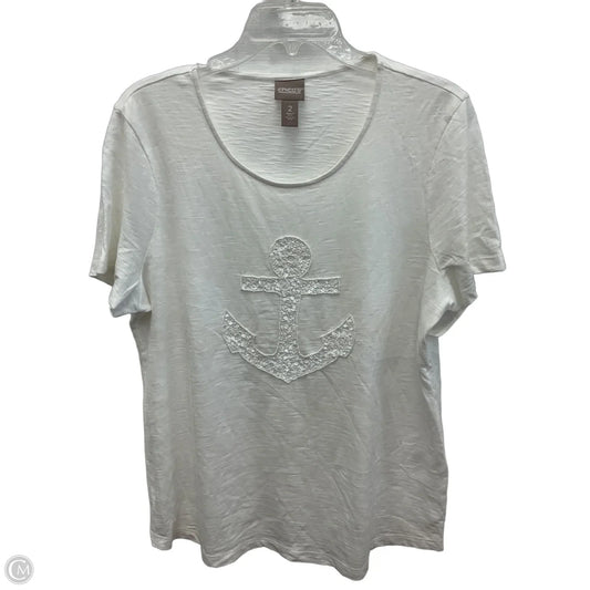 Top Short Sleeve By Chicos In White, Size: L