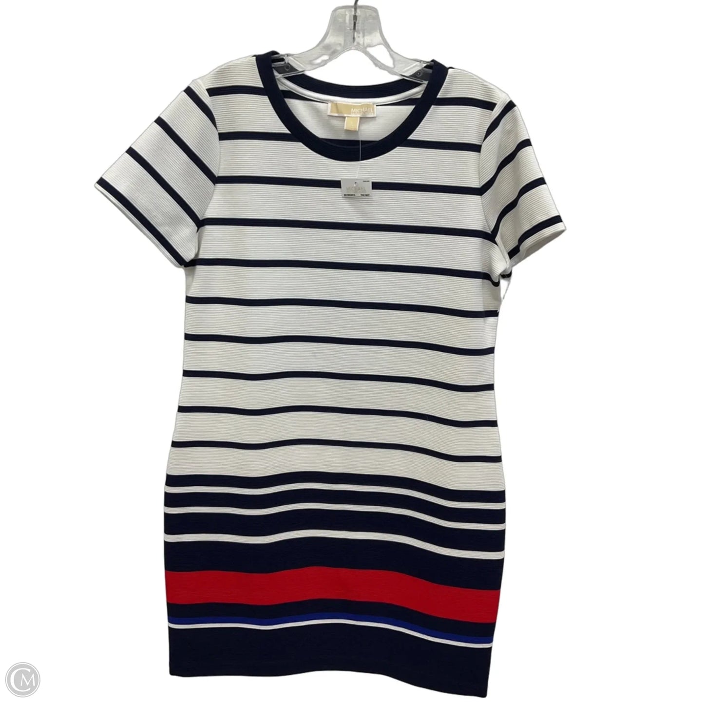 Dress Casual Midi By Michael By Michael Kors In Striped Pattern, Size: L
