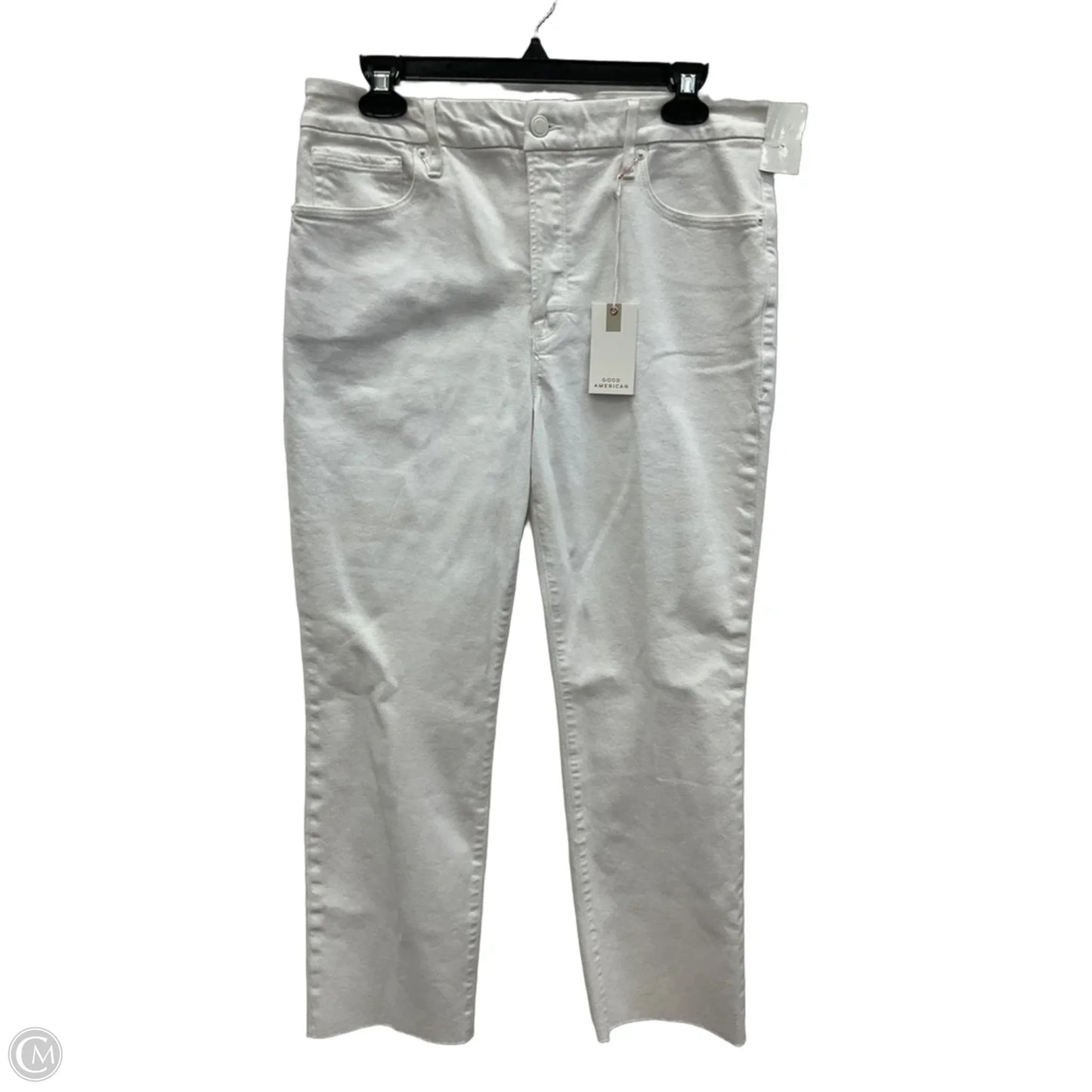 Jeans Straight By Good American In White Denim, Size: 12