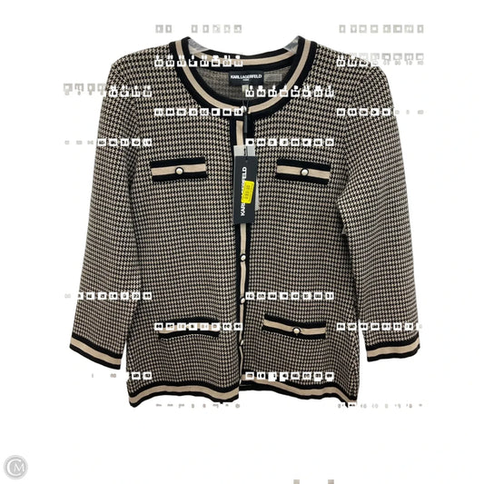Cardigan Designer By Karl Lagerfeld In Checkered Pattern, Size: S
