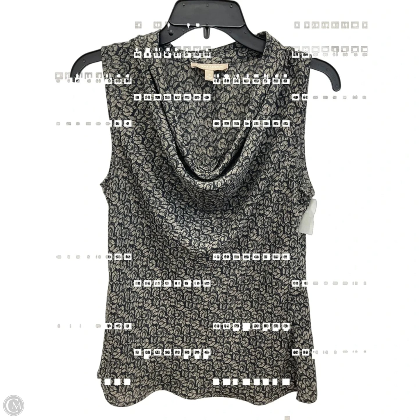Top Sleeveless By Banana Republic In Black & Grey, Size: S