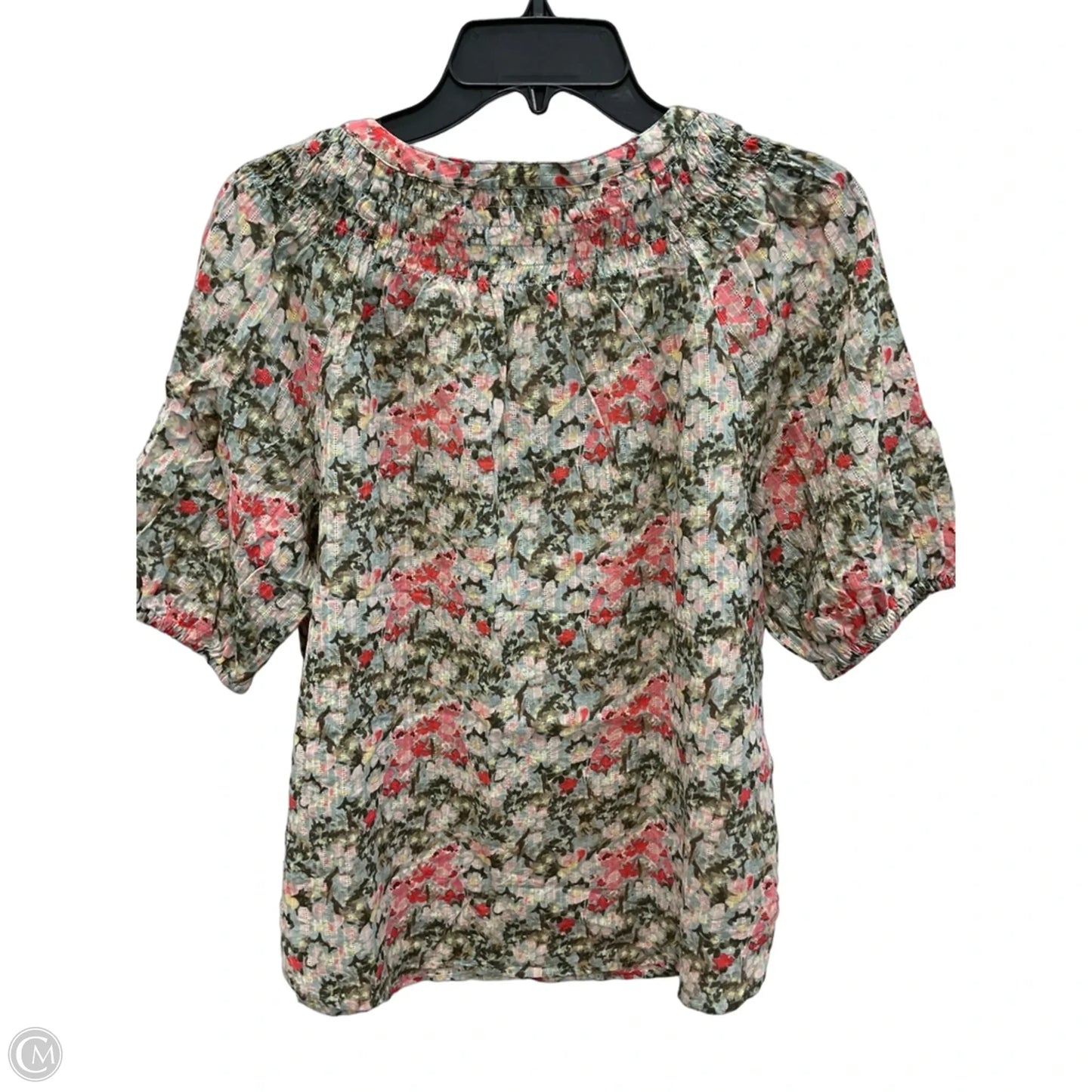 Top Short Sleeve By Loft In Floral Print, Size: M