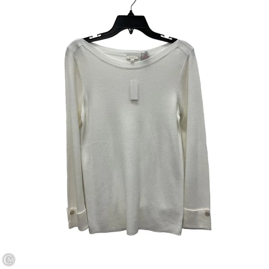 Top Long Sleeve By Talbots In White, Size: M