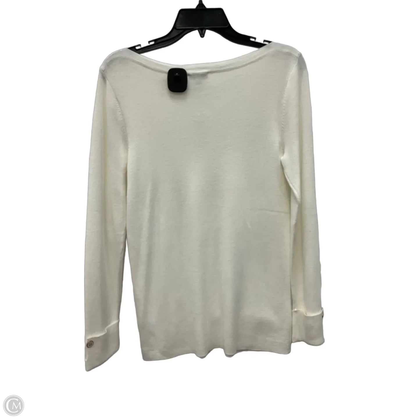 Top Long Sleeve By Talbots In White, Size: M