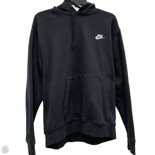 Athletic Top Long Sleeve Hoodie By Nike In Black, Size: L