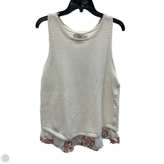 Top Sleeveless By Loft In White, Size: L