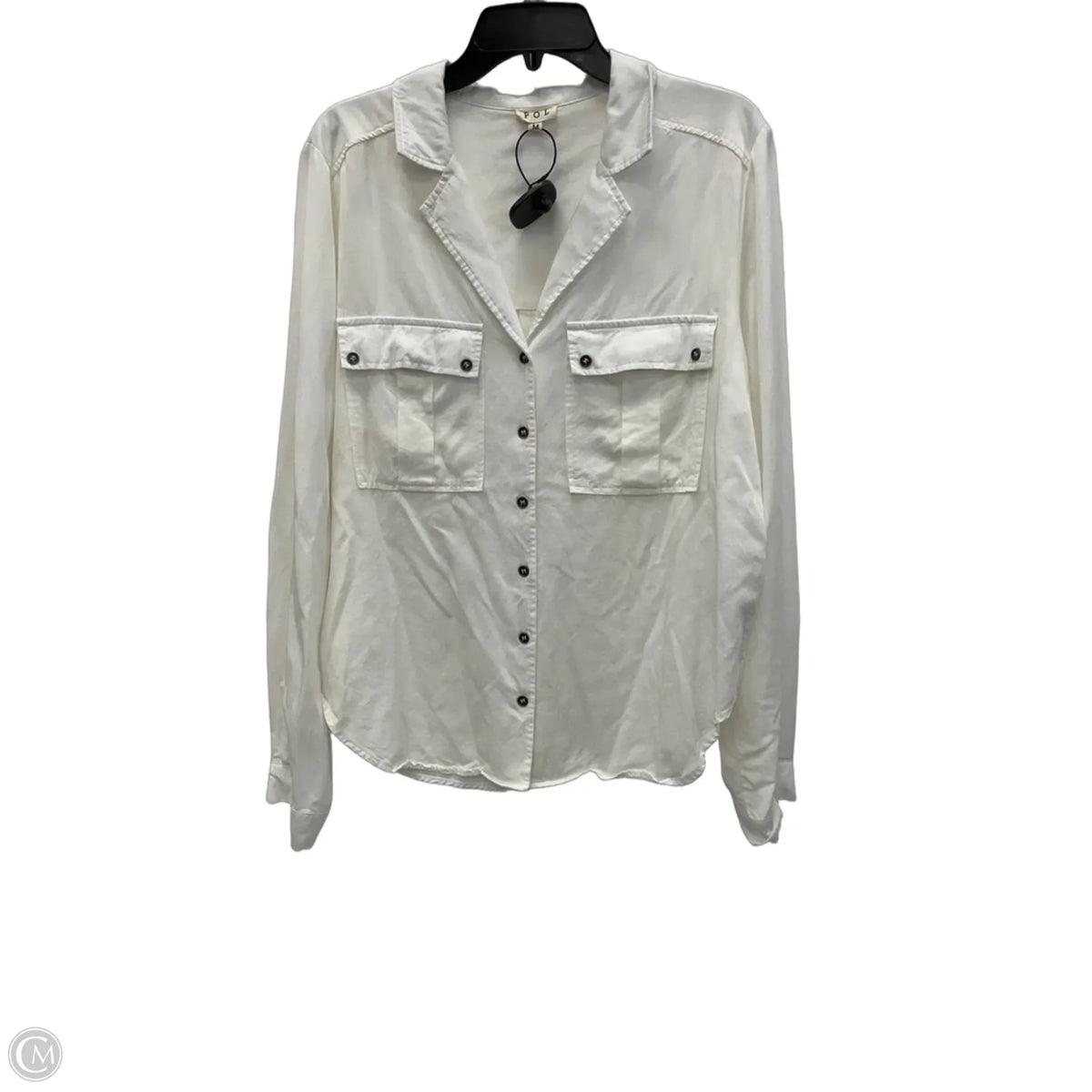 Blouse Long Sleeve By Pol In White, Size: M