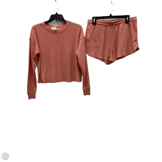 Top 2pc Long Sleeve By Colsie In Pink, Size: M