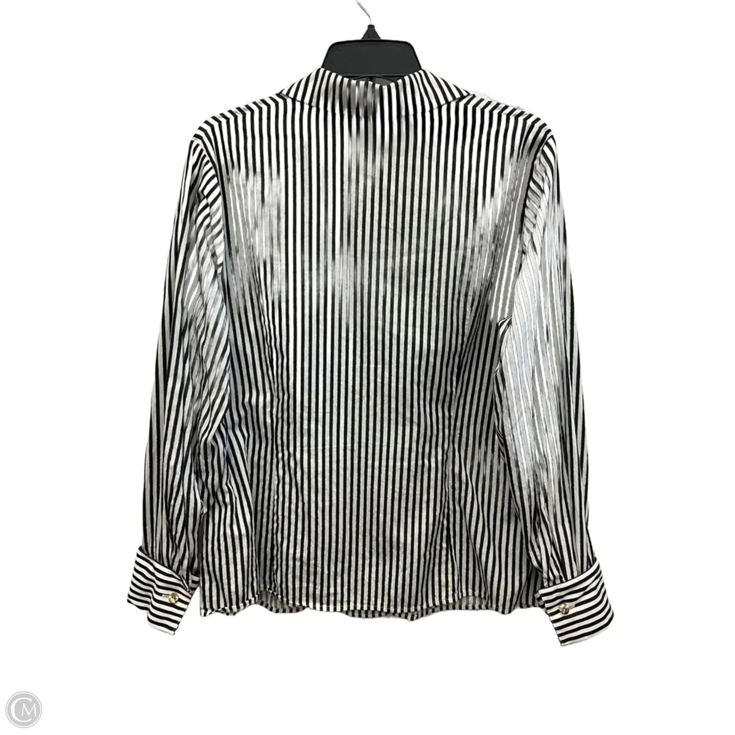 Blouse Long Sleeve By Jones New York In Striped Pattern, Size: 1x