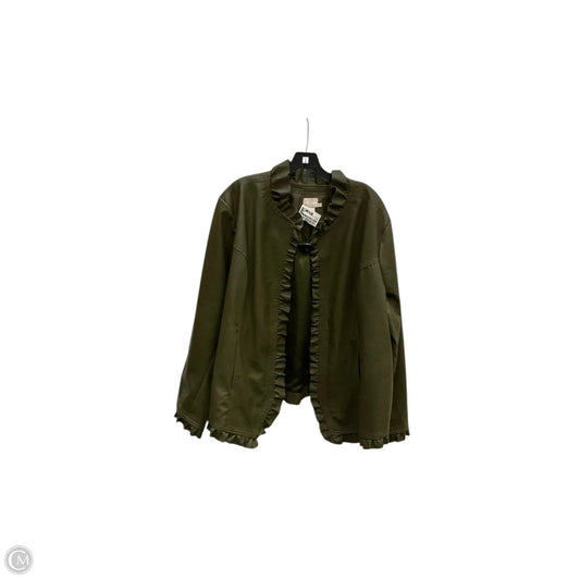 Jacket Leather By Clothes Mentor In Green, Size: 3x