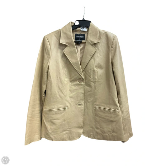 Jacket Leather By Clothes Mentor In Tan, Size: 14