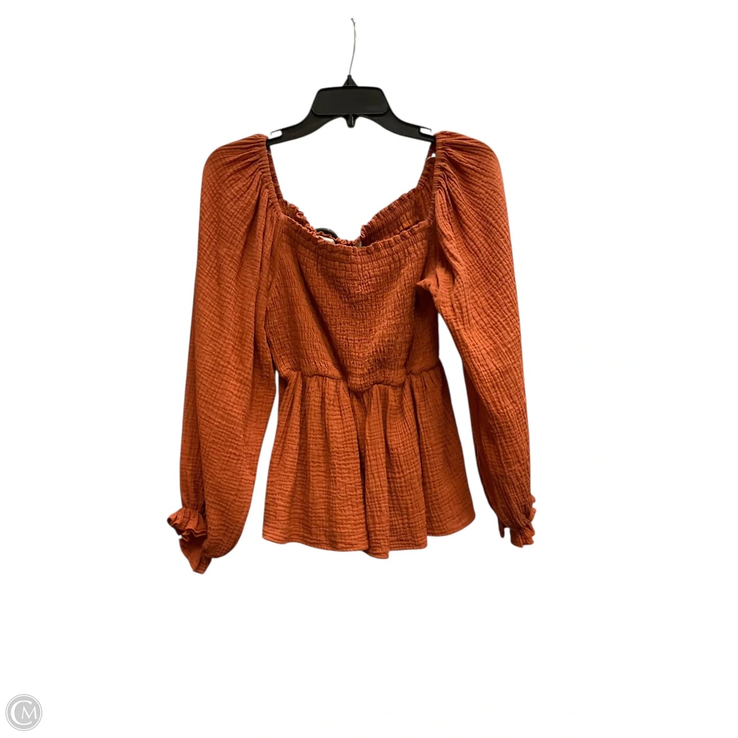 Top Long Sleeve By Bibi In Orange, Size: S