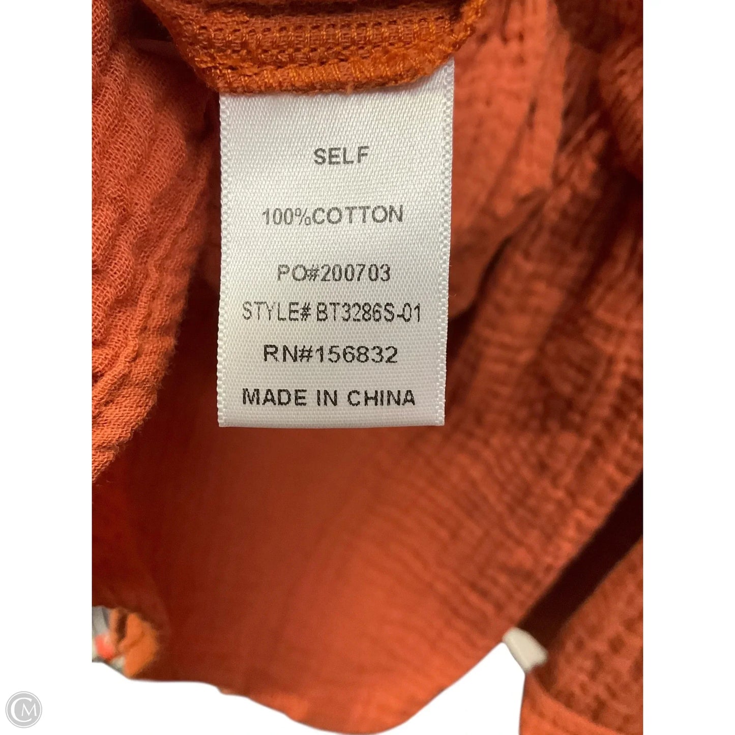 Top Long Sleeve By Bibi In Orange, Size: S