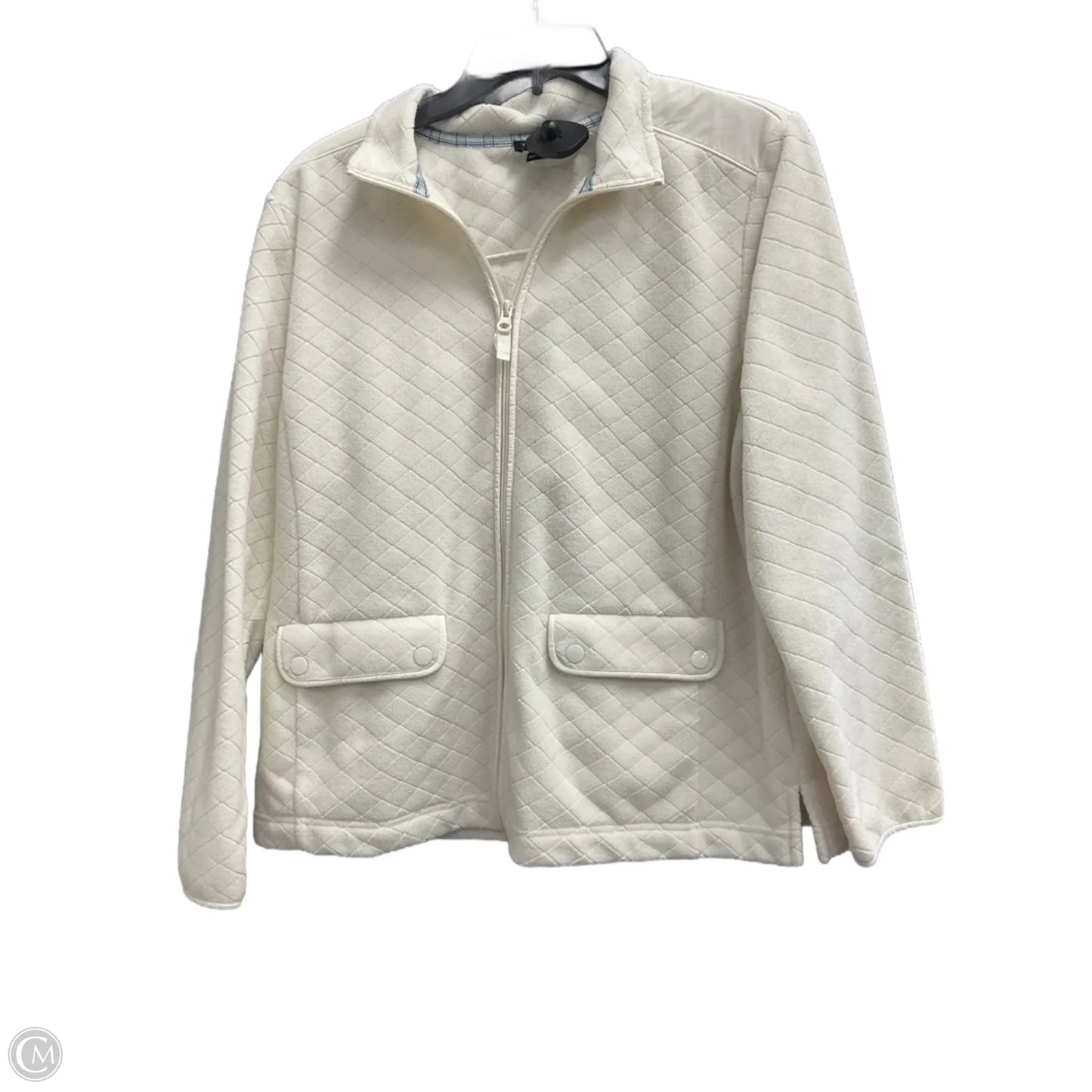 Jacket Fleece By Talbots In Cream, Size: L