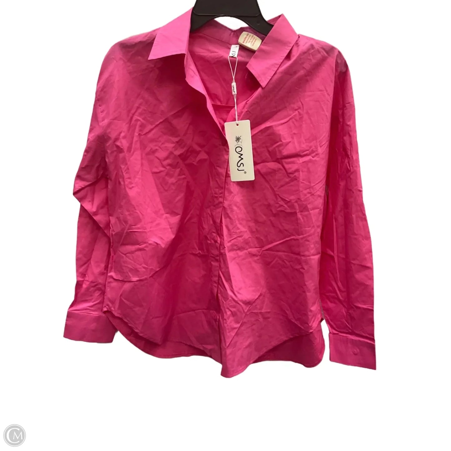Blouse Long Sleeve By Clothes Mentor In Pink, Size: S