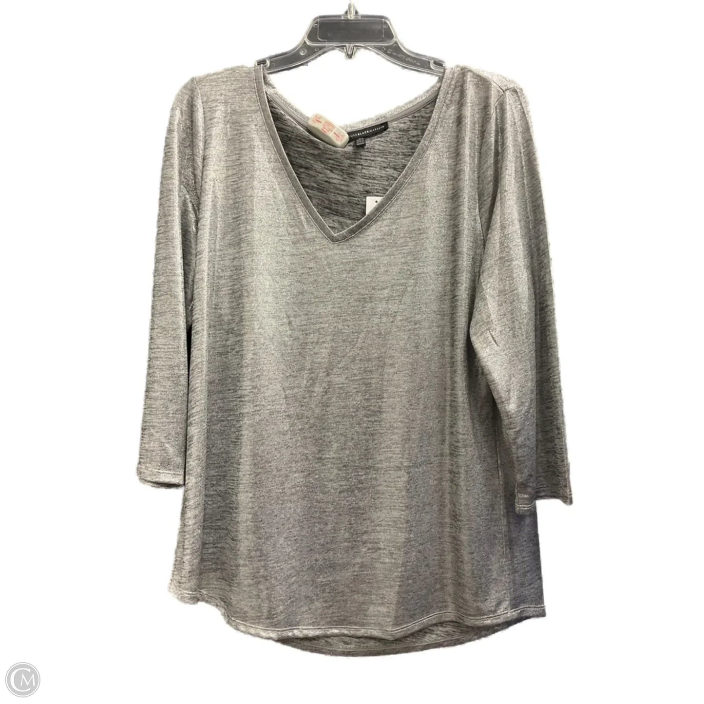 Top Long Sleeve By White House Black Market In Silver, Size: L
