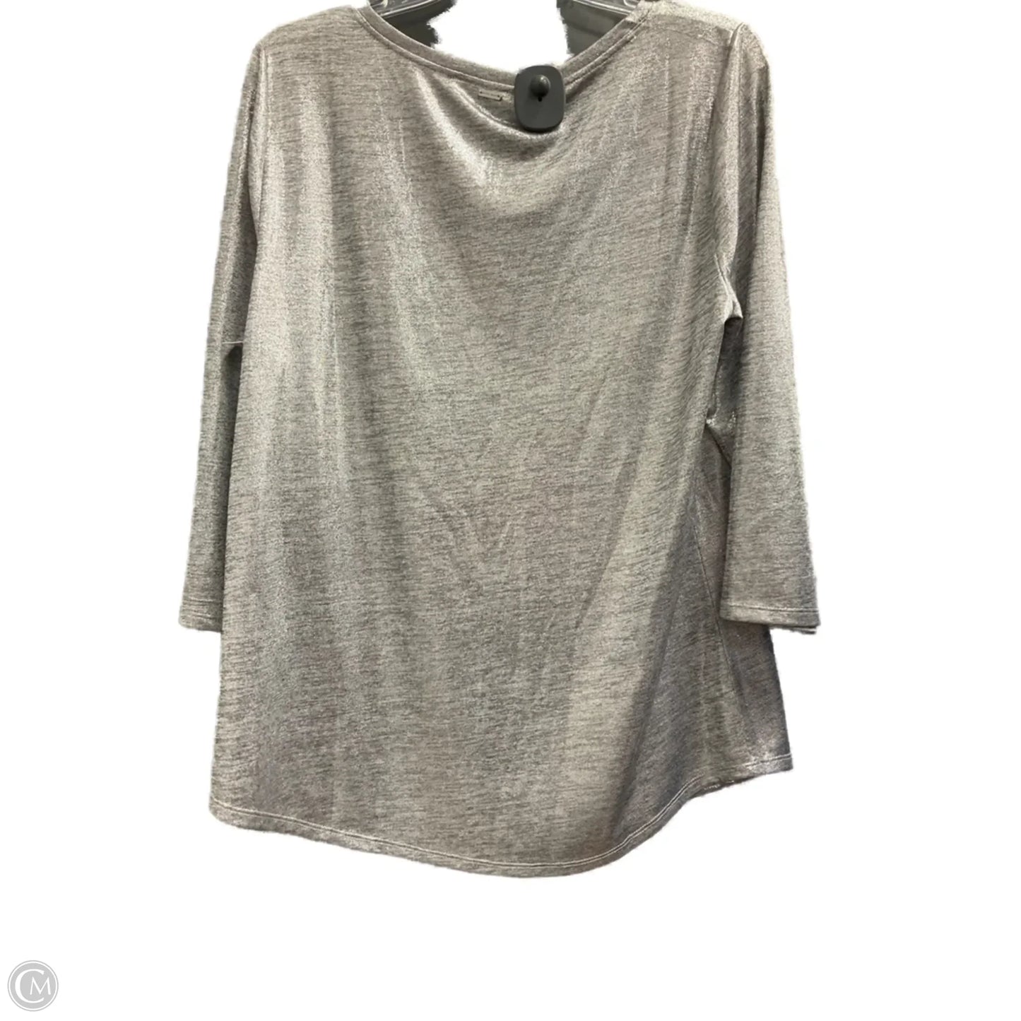 Top Long Sleeve By White House Black Market In Silver, Size: L