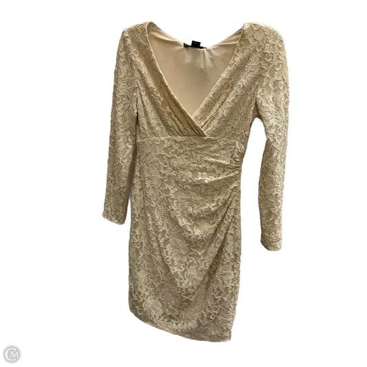Dress Party Midi By Lauren By Ralph Lauren In Cream, Size: 6