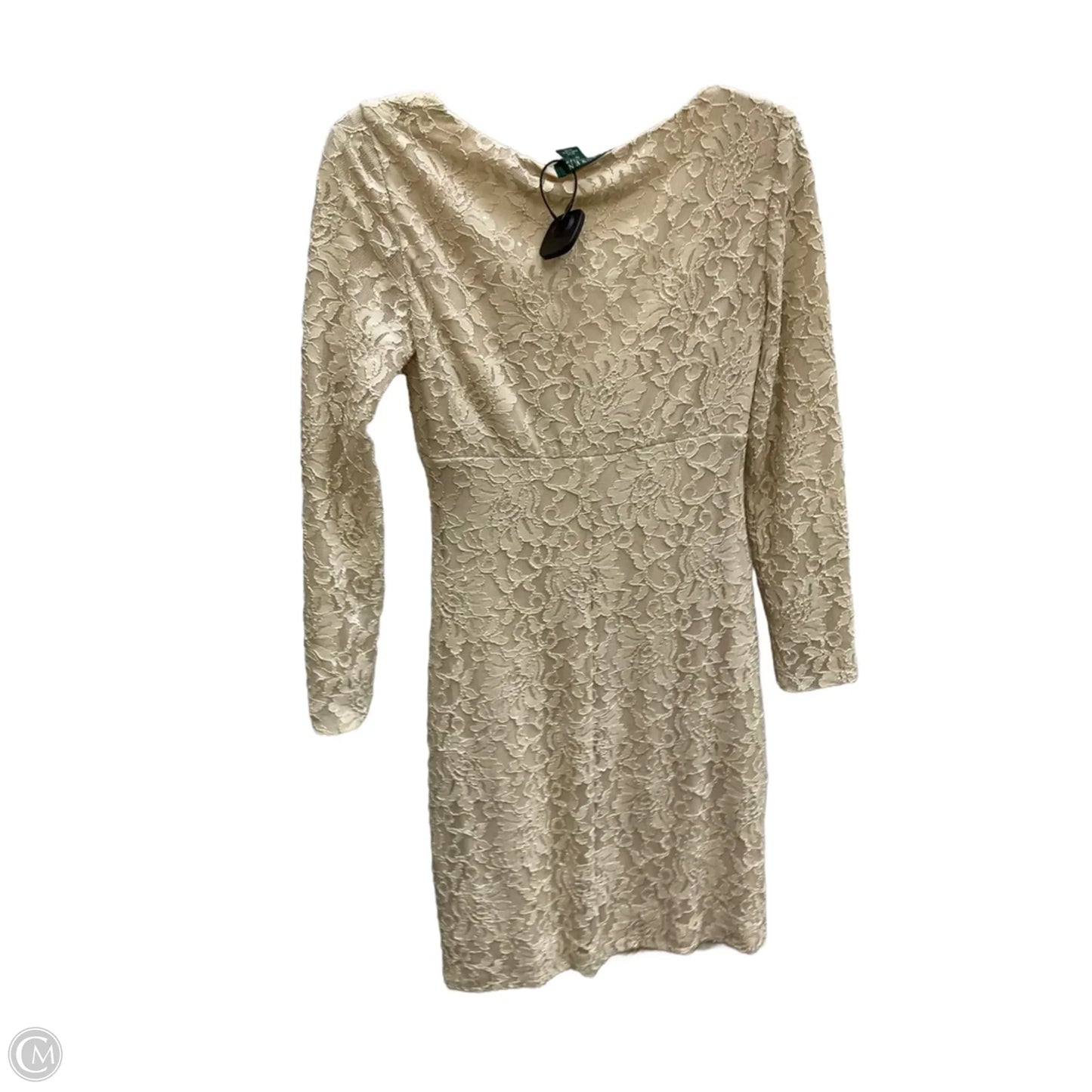 Dress Party Midi By Lauren By Ralph Lauren In Cream, Size: 6