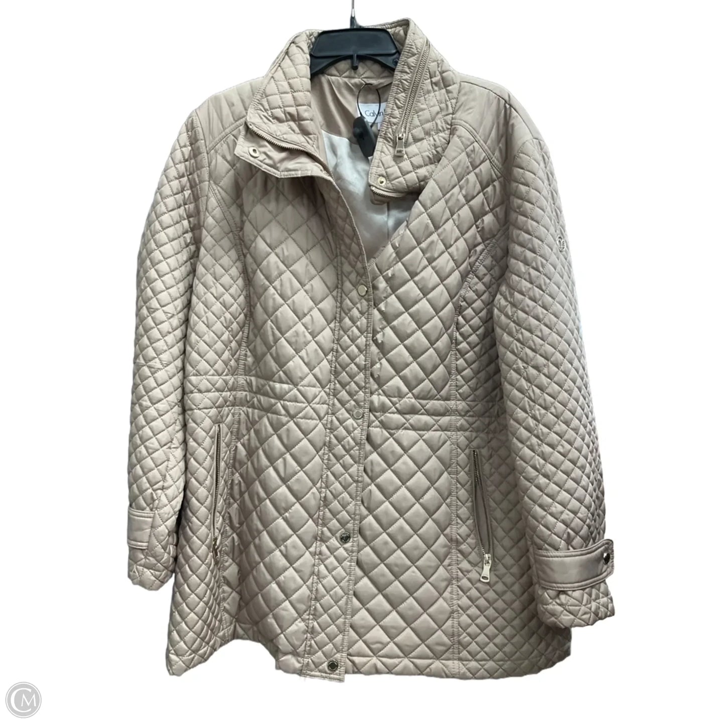 Coat Puffer & Quilted By Calvin Klein In Beige, Size: 1x