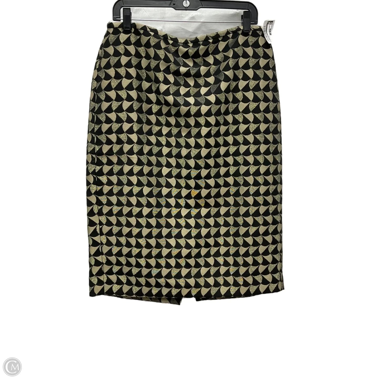 Skirt Midi By Ann Taylor In Black & Gold, Size: 10
