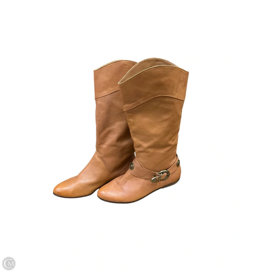 Boots Mid-calf Flats By Very Volatile In Brown, Size: 10