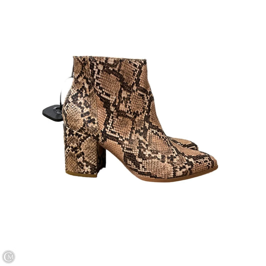 Boots Ankle Heels By Steve Madden In Snakeskin Print, Size: 8.5