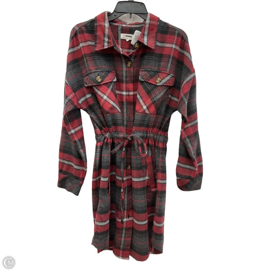 Dress Casual Midi By Ci Sono In Plaid Pattern, Size: M