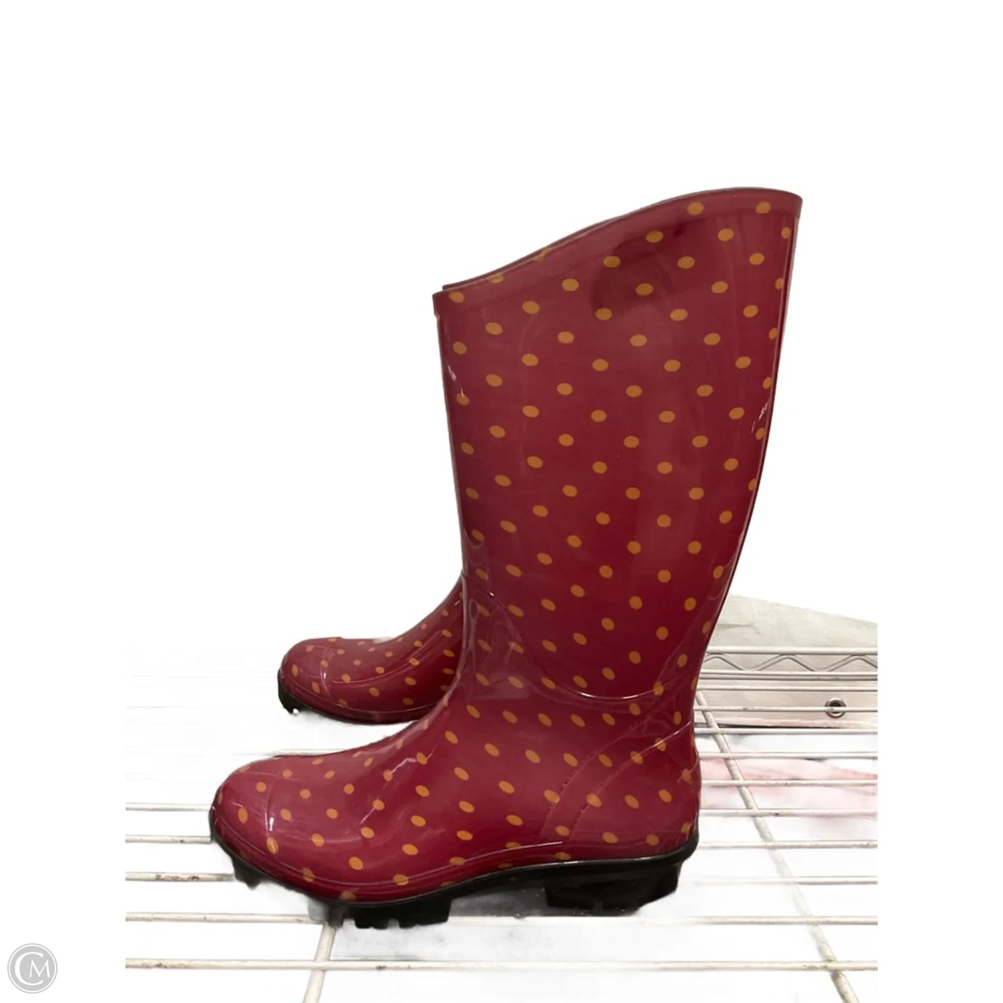 Boots Rain By Columbia In Polkadot Pattern, Size: 7