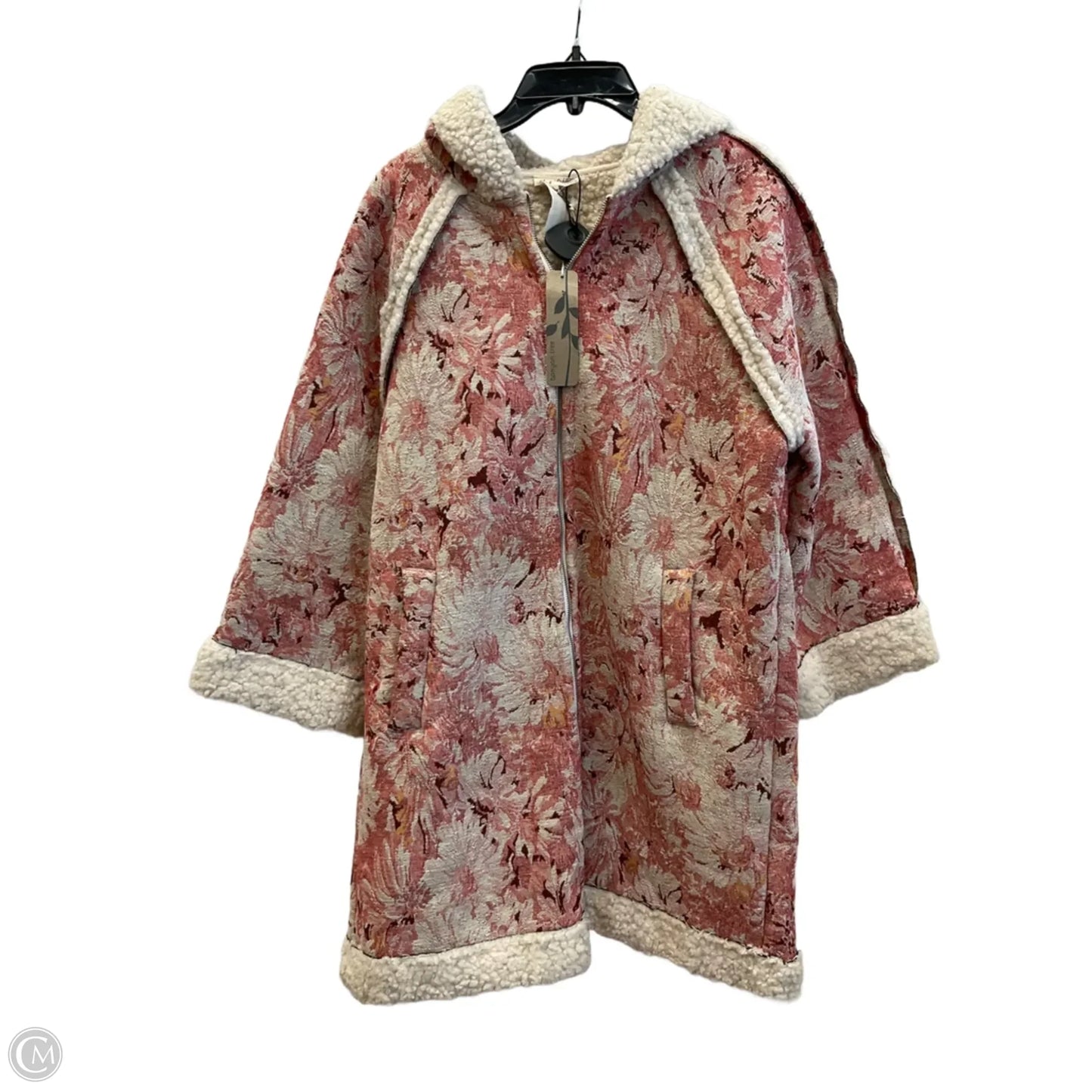 Coat Faux Fur & Sherpa By Mystree In Floral Print, Size: M