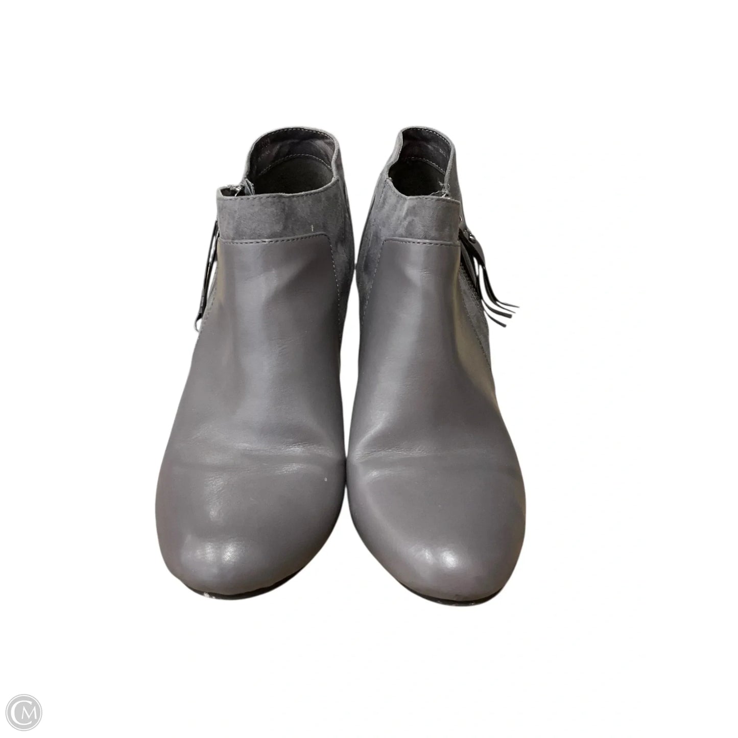 Boots Ankle Heels By Laundry In Grey, Size: 7.5
