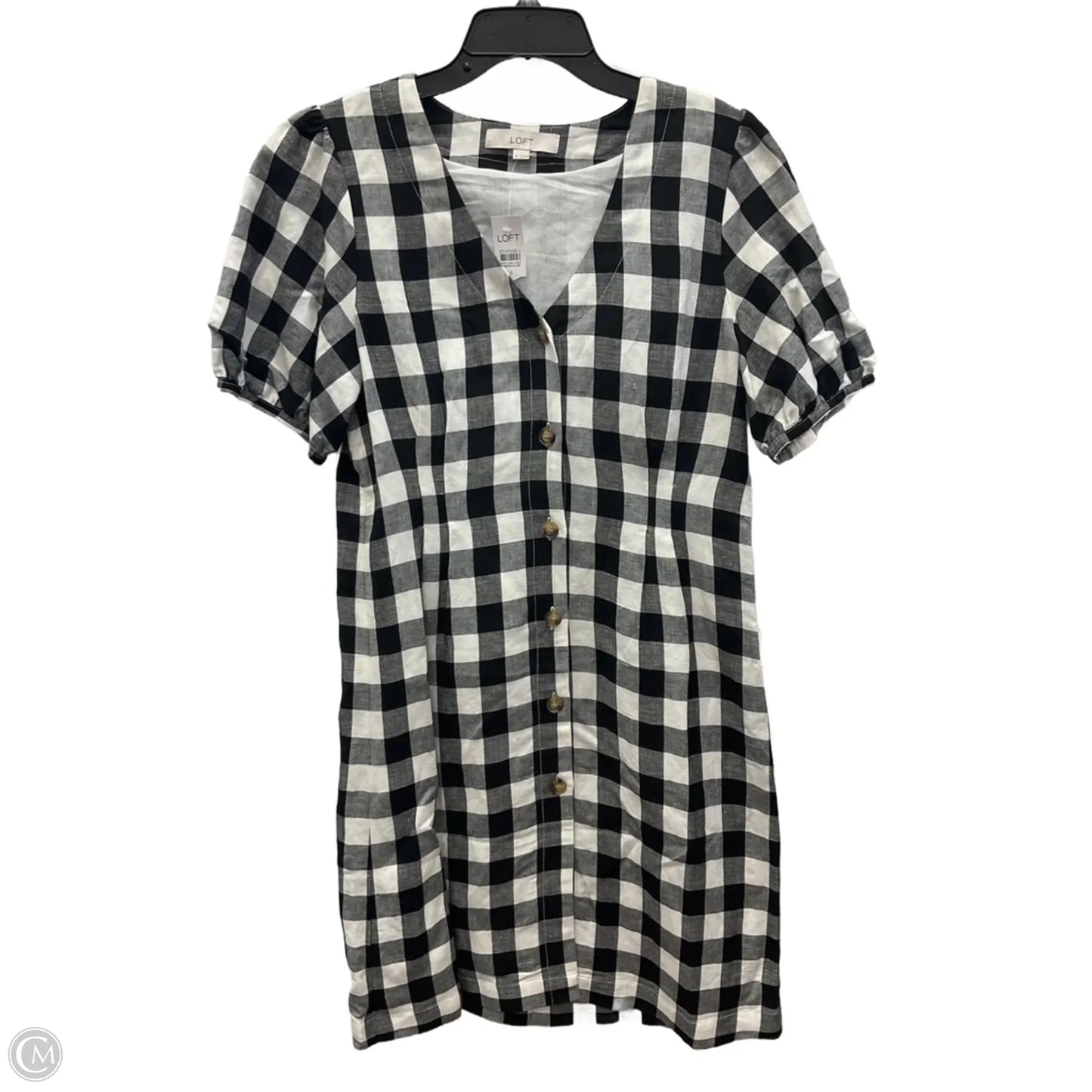 Dress Casual Midi By Loft In Plaid Pattern, Size: 8