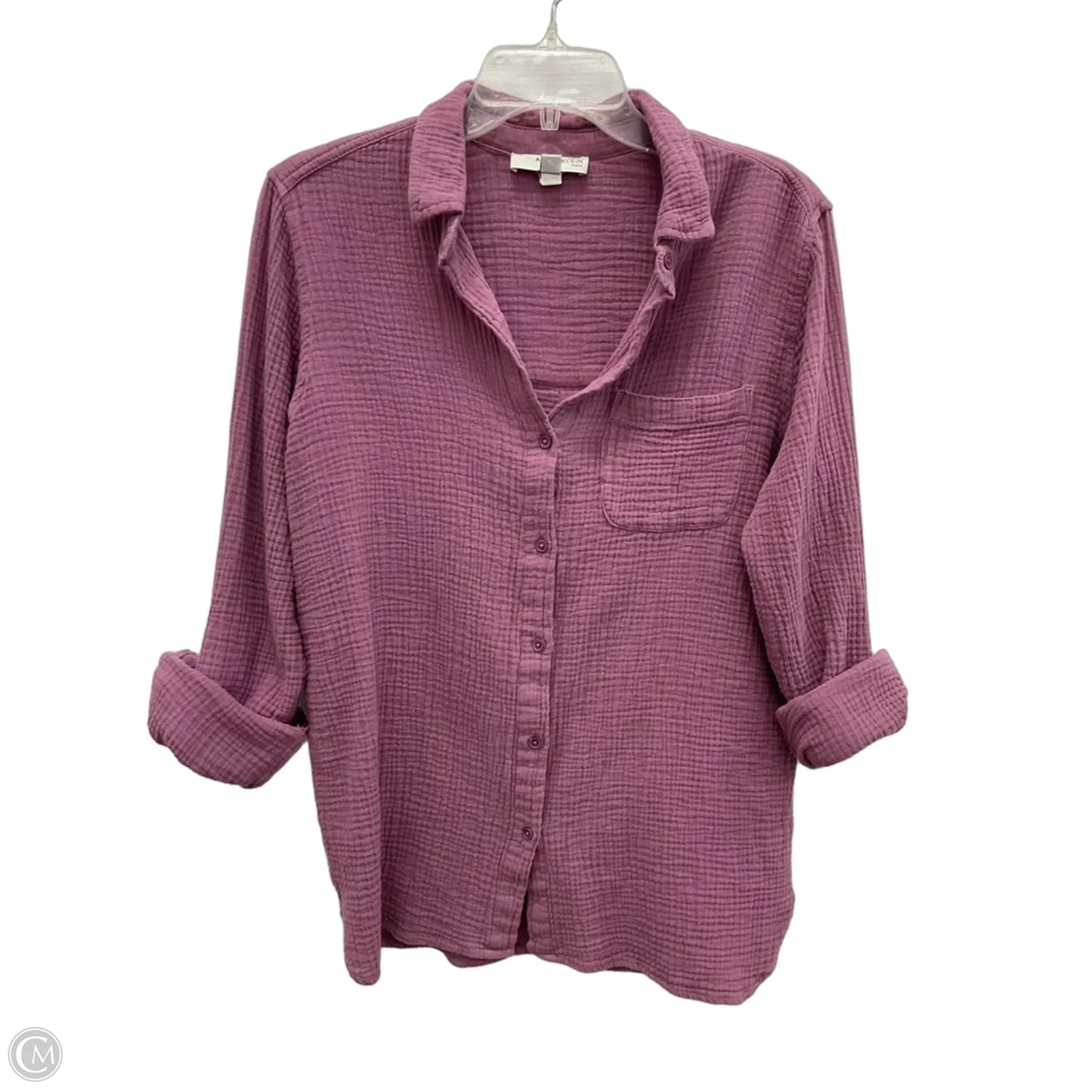 Blouse Long Sleeve By Anne Klein In Purple, Size: M