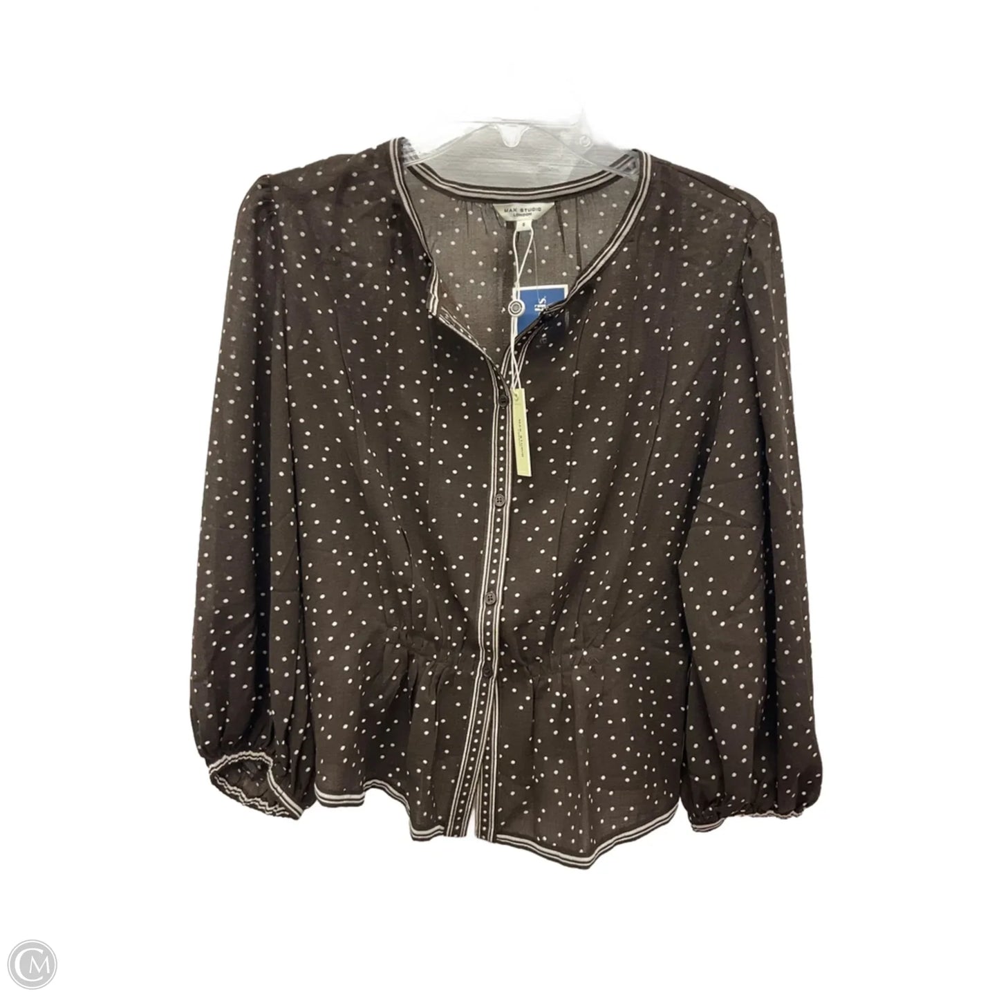 Blouse 3/4 Sleeve By Max Studio In Polkadot Pattern, Size: S
