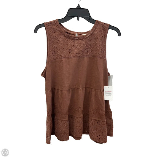 Top Sleeveless By Lucky Brand In Brown, Size: M