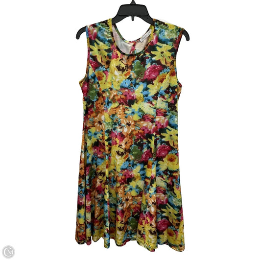 Dress Casual Midi By Keren Hart In Floral Print, Size: L