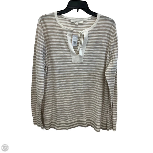 Top Long Sleeve By Loft In Striped Pattern, Size: Xl