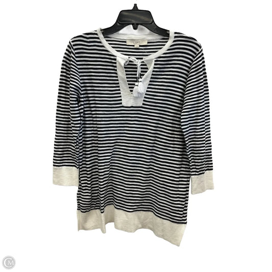 Top Long Sleeve By Loft In Striped Pattern, Size: L